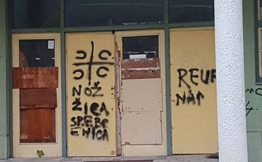 Građani Tuzle uznemireni grafitima "Nož, žica, Srebrenica" 